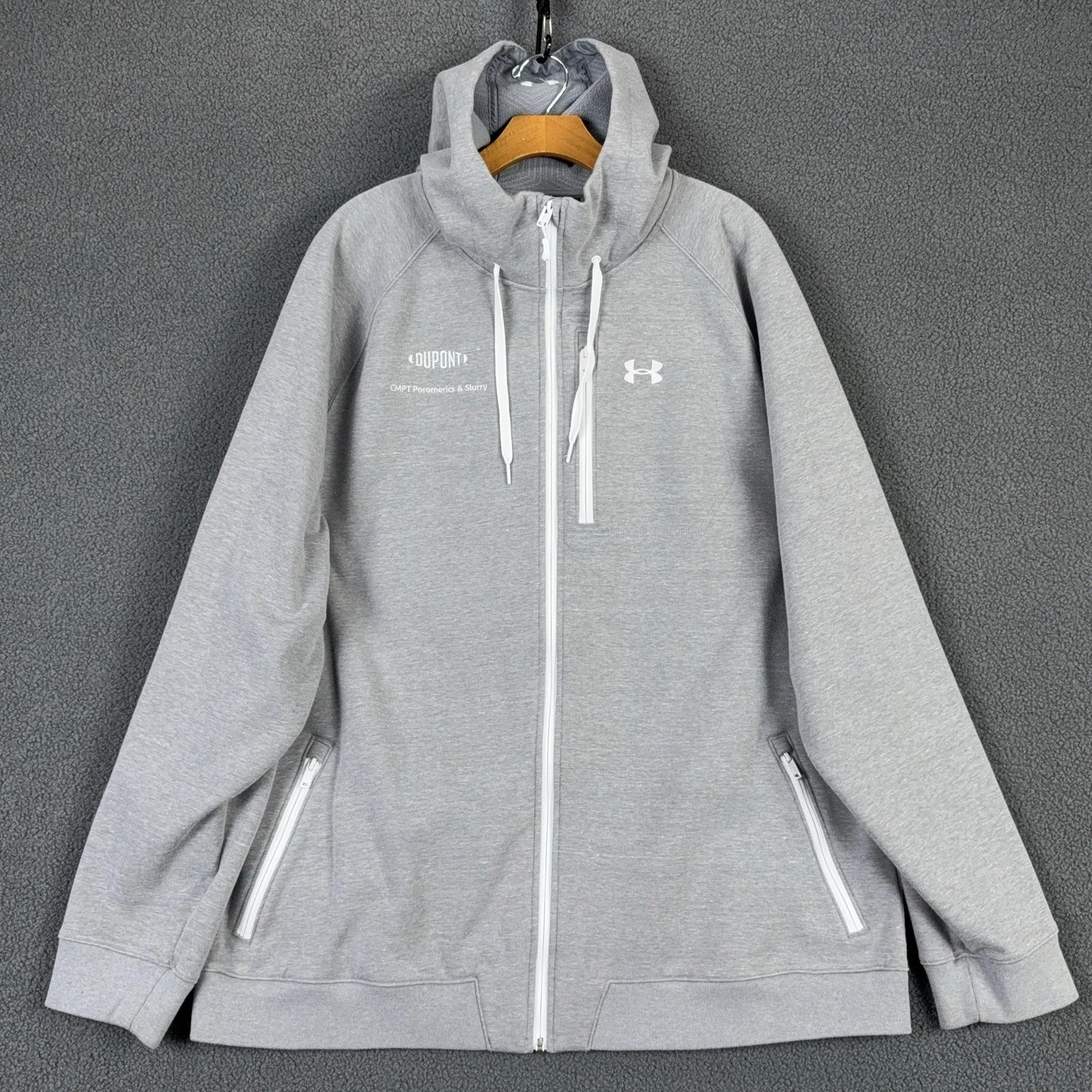 Under Armour Hoodie Mens 3XL Gray Storm ColdGear Hooded Jacket Dobson DuPont