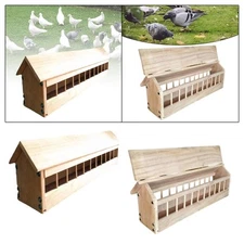 Wooden Pigeon Feeder Wood Bird Dispenser Poultry Food Dispenser