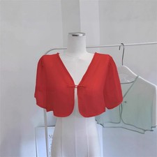 Donne Cardigan Coprispalle Bolero Chiffon Corto Sheer Giacca Scialle Capelet
