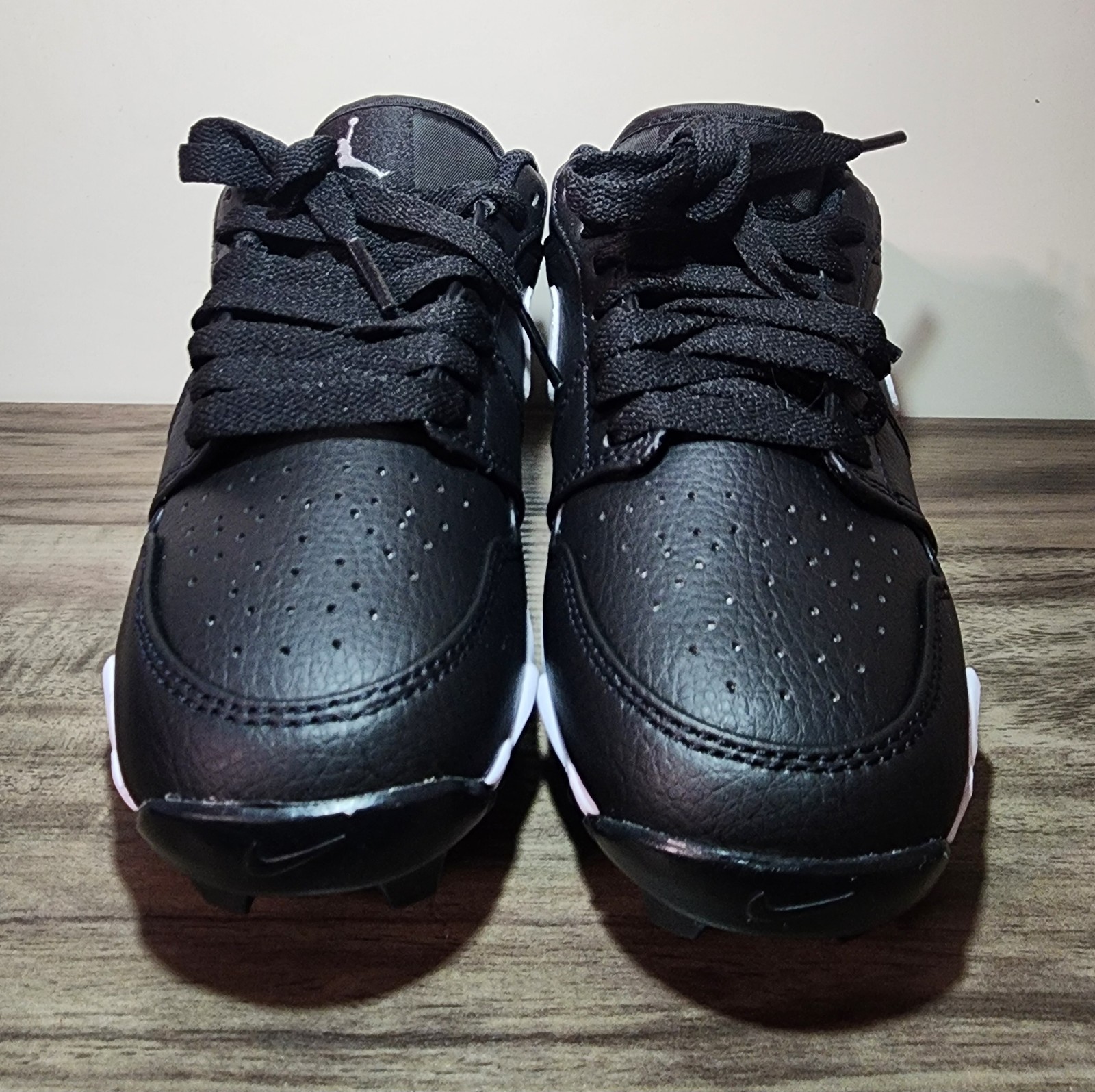 New Nike Jordan 1 Low Black White Baseball Cleats Youth Little Big Kids' (GS) 1Y thumbnail 3