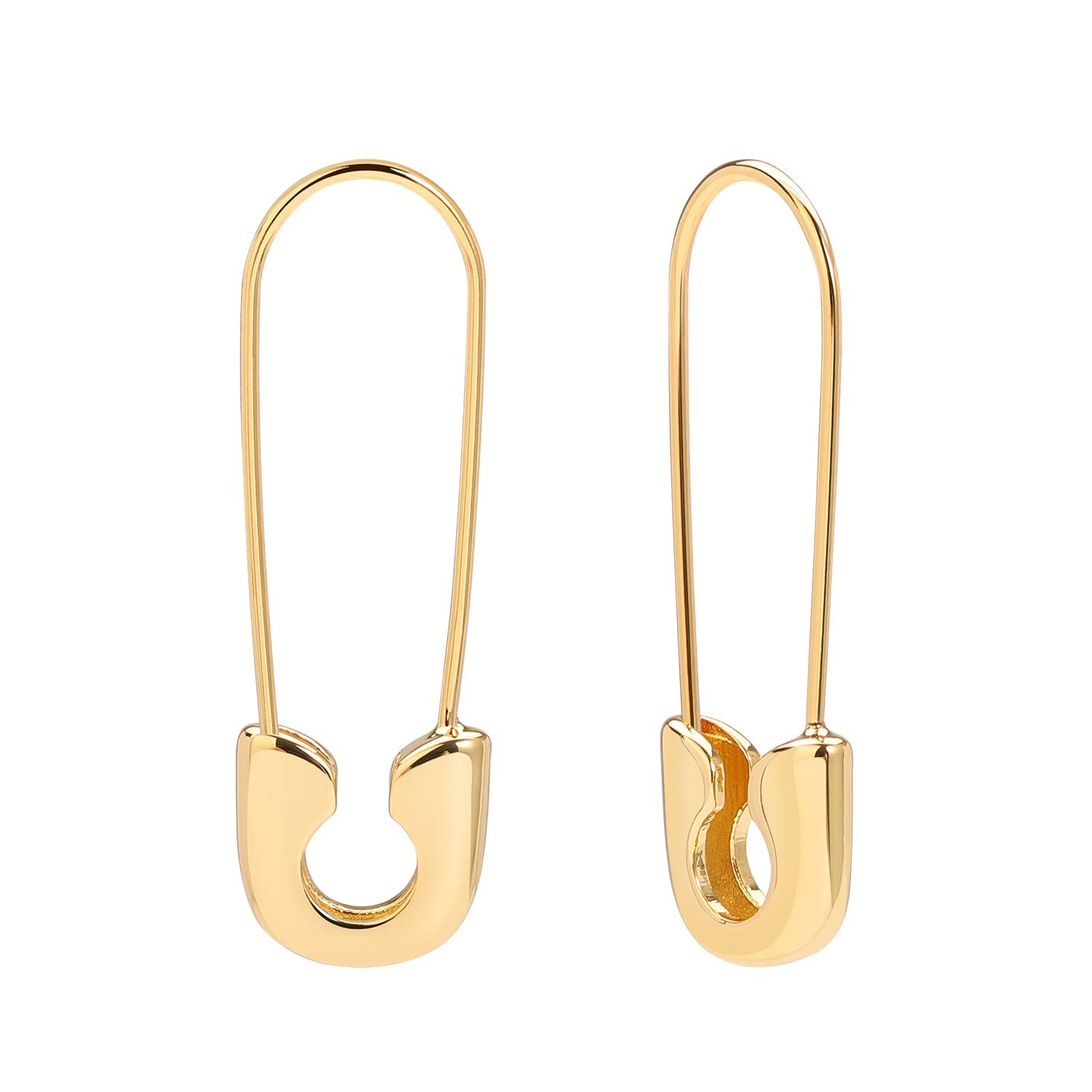 Sannyra Safety Pin Earrings For Women 14K Gold Paperclip Earrings For Women