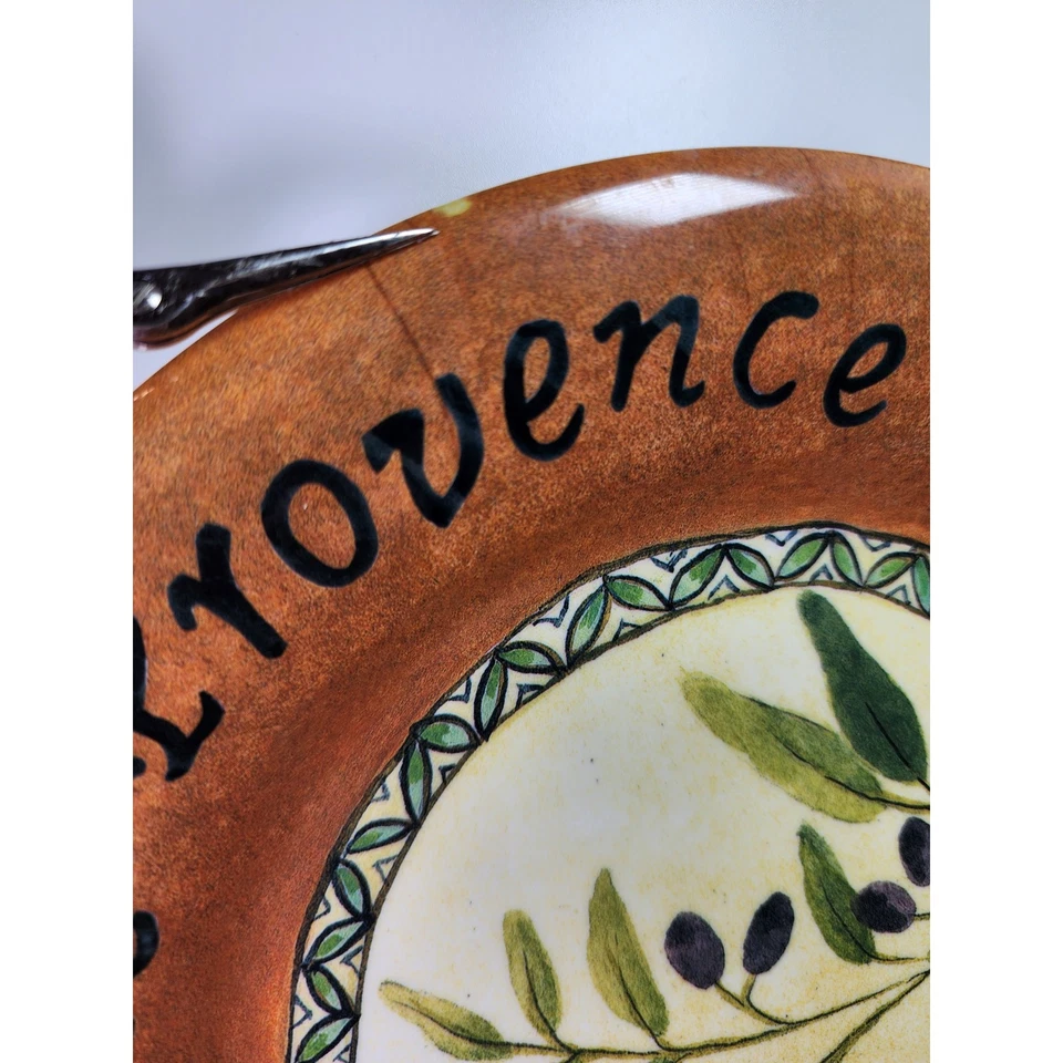 Juego de 4 platos SAKURA Les Olives de Tracey Knight marrón amarillo melamina 9" Foto 4 de 4