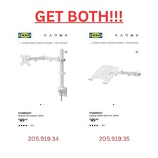   BNIB   IKEA STUBBERGET White Bracket for Monitor AND Laptop Stand
