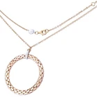 Fope Chain with Ring Pendant Brilliant 750 Rose Gold Italy approx. 1990-2000