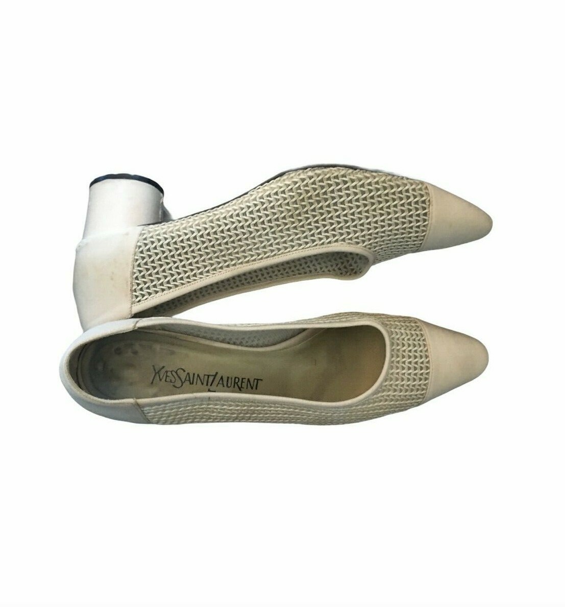 Yves Saint Laurent Tacco in rete crema vintage 8N ottime condizioni