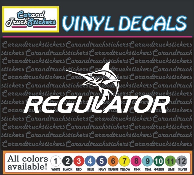 12" Regulator Marine Boat fishing fish Truck Car Vinyl Decal window