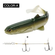Stinger Rig With 3-Jointed Soft Plastic Lures Swimbait Fishing Bait Swimming New