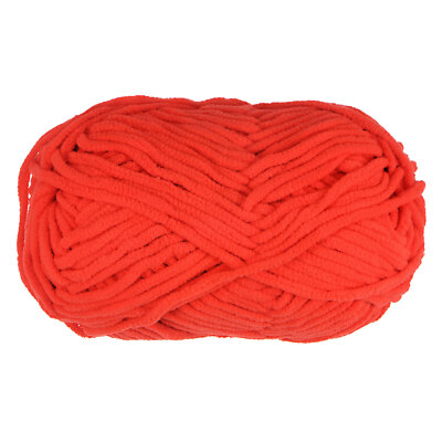 Chenille Garn Samt Deckengarn 100g/3,5oz Polyester weich stricken hellrot