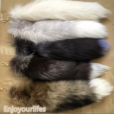 50cm/20" Long Real Fox Fur Tail Keychain Pendant Adult Games Furry Cosplay Toys