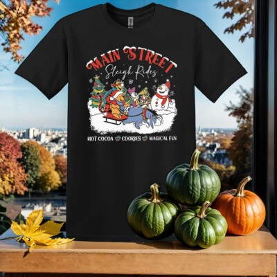 Main Street Sleigh Rides Winnie T-Shirt T Shirt Herren Damen Unisex Tshirt SY496