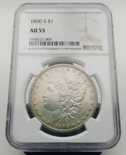 1890-S Morgan Silver Dollar NGC AU 55 #3097