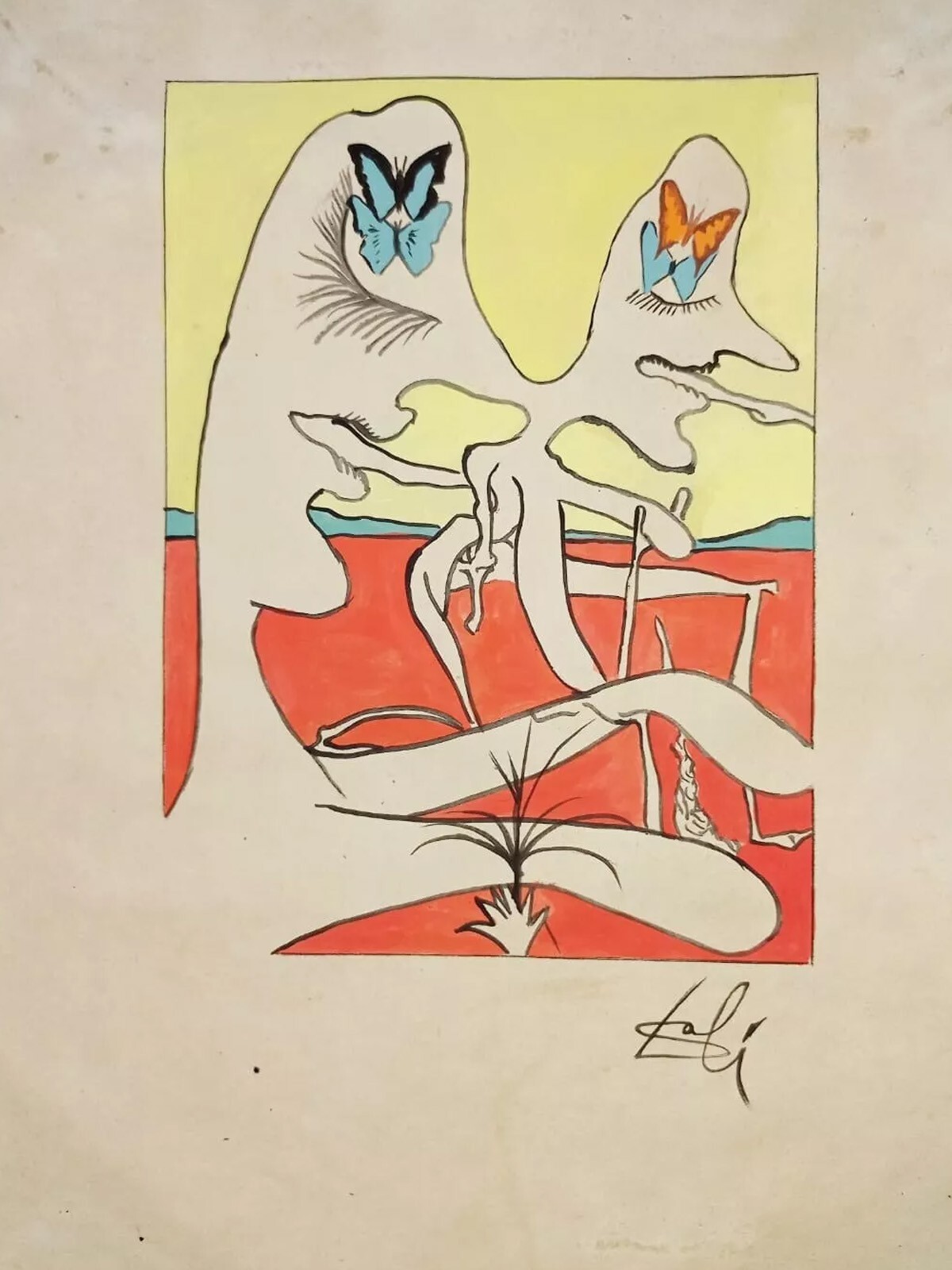Salvador Dali Signed Original Vintage Drawing Artwork with Certificate of Authenticity