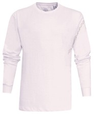 Long Sleeve T-shirt Plain Ribbed Cuffs Classic Crew Neck Casual Tee Tops M- 3XL