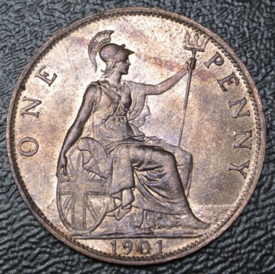 1901 GREAT BRITAIN - ONE PENNY - BRONZE - Victoria - Nice LUSTRE