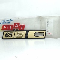 "Logo Initialen Modell Aluminium Gold Seite Links Fiat Ritmo \" 65 \" Original"