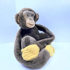 VTG 1984 16" Childs Playmate Monkey Puppet Chimp Stuffed Animal Plush Brown