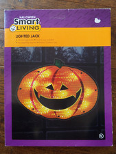 Halloween Smart Living Lighted Jack O Lantern Pumpkin Window Display Indoor/Out
