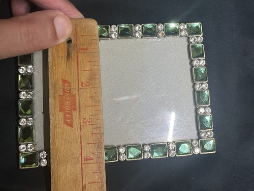 Green & Clear Jewled Picture Frame 3.5 X 5” - Picture 9 of 9