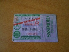 biglietto stadio-TORINO vs JUVENTUS 1979-80 RISERVA B CURVA RAGAZZI