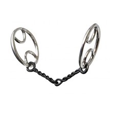Sweet Iron SNAFFLE BIT Stainless Steel Divided 5 1/4" Mouth 3" O-Ring Cheek