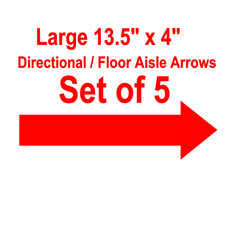 5 LARGE Directional Floor Arrows Vinyl Decals Grocery Retail Essential Business
