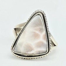 Pink Larimar Sterling Silver Ring Size 9.25 Boho Southwestern