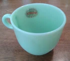 Vintage Fire King Jadite St Denis (1700 Line) Cup with label.  RARE!