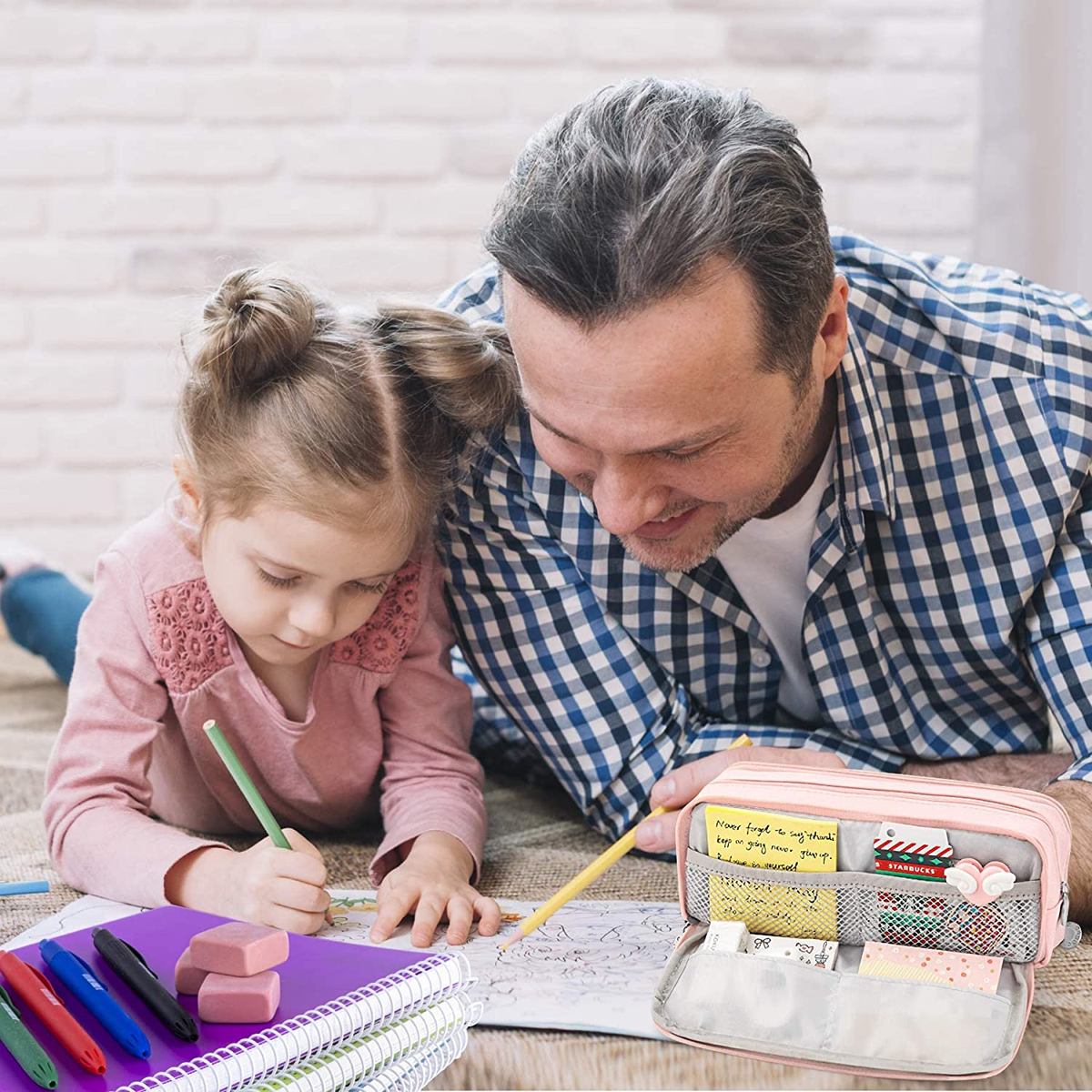 Astuccio Grande Capienza, Astuccio Grande Con 3 Scomparti, per Bambini