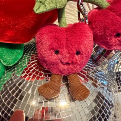 Amuseables Cherries Bag Charm Cherry Keychain Jelly Cat Soft Plush