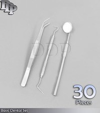 30 Instruments Basic Dental Set Mirror Explorer College plier PR-130