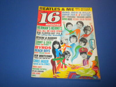 16 MAGAZINE 1965 December BEATLES HERMAN RAIDERS BYRDS vintage