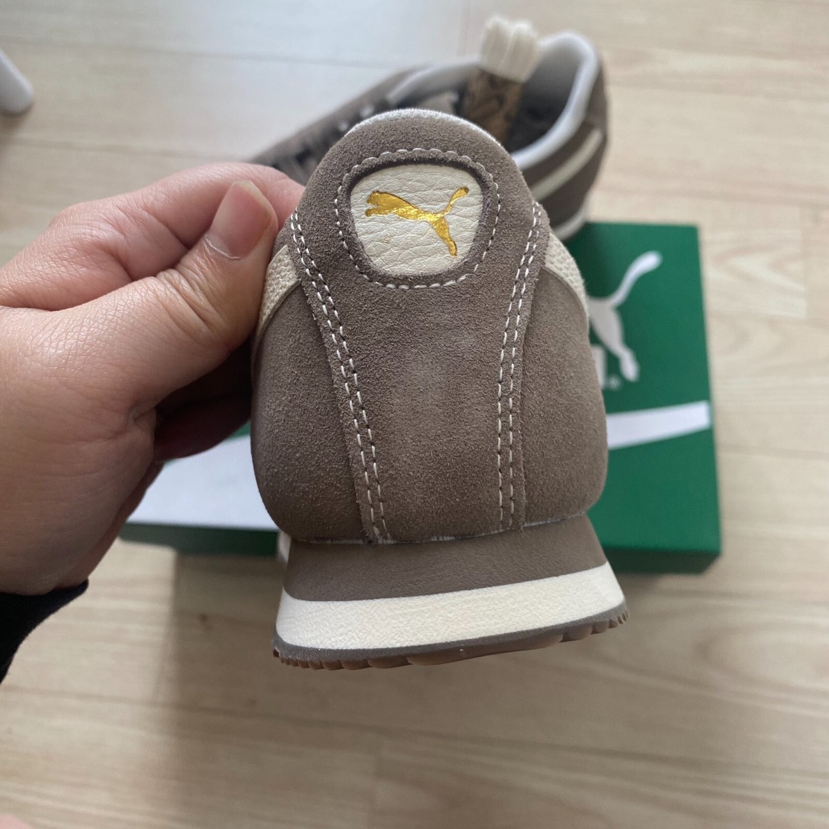 Puma Roma Suede Taupe Warm White Mens Womens Sneakers