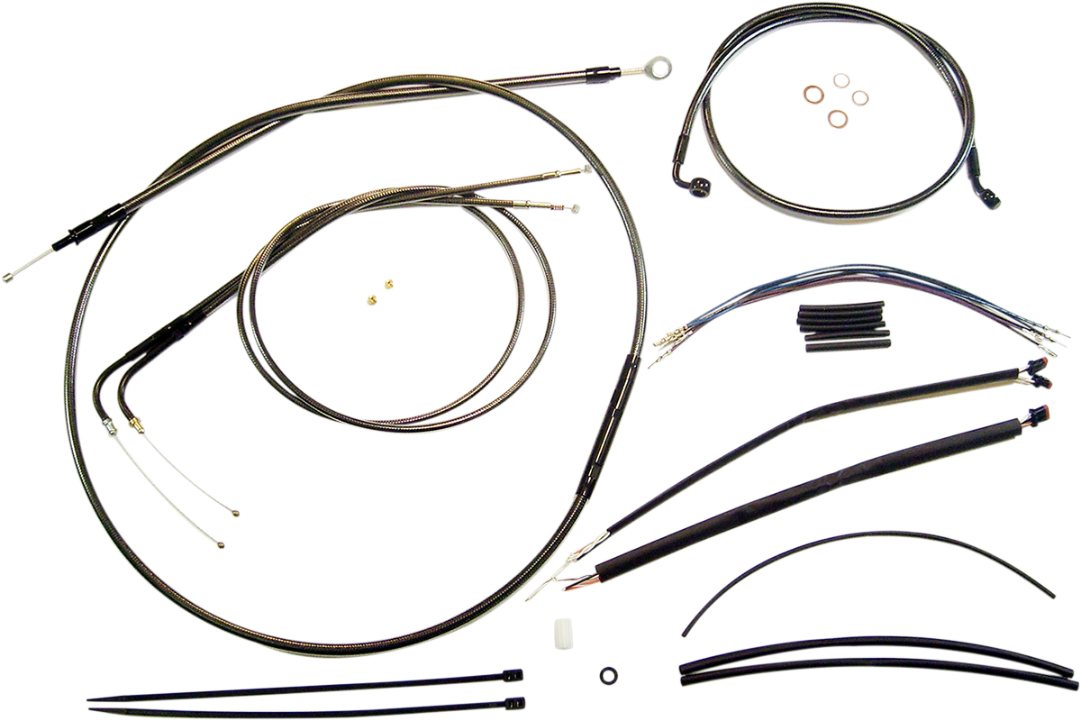 Magnum Control Clutch Brake Cable Kit Black 1517in Apes Harley Fat Boy