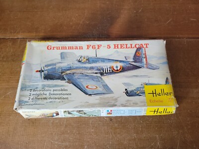 HELLER ECHELLE 155 Grumman F6F-5 HELLCAT 1:72 Model Kit H2