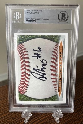 ROYCE LEWIS SigCard AUTO Beckett Authenticated 2017 1st Yr Pre RC Rookie RARE