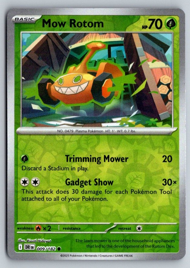 Mow Rotom 009/182 Common Destined Rivals Pokemon Reverse Holo Near Mint