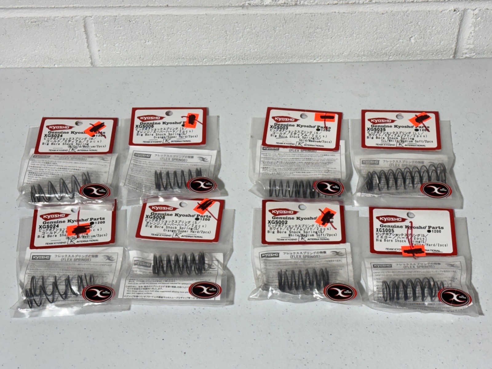 Kyosho 8 pairs total Parts Lot NEW Shock Springs 1/8 1/10 RC R/C Vintage NOS NIP