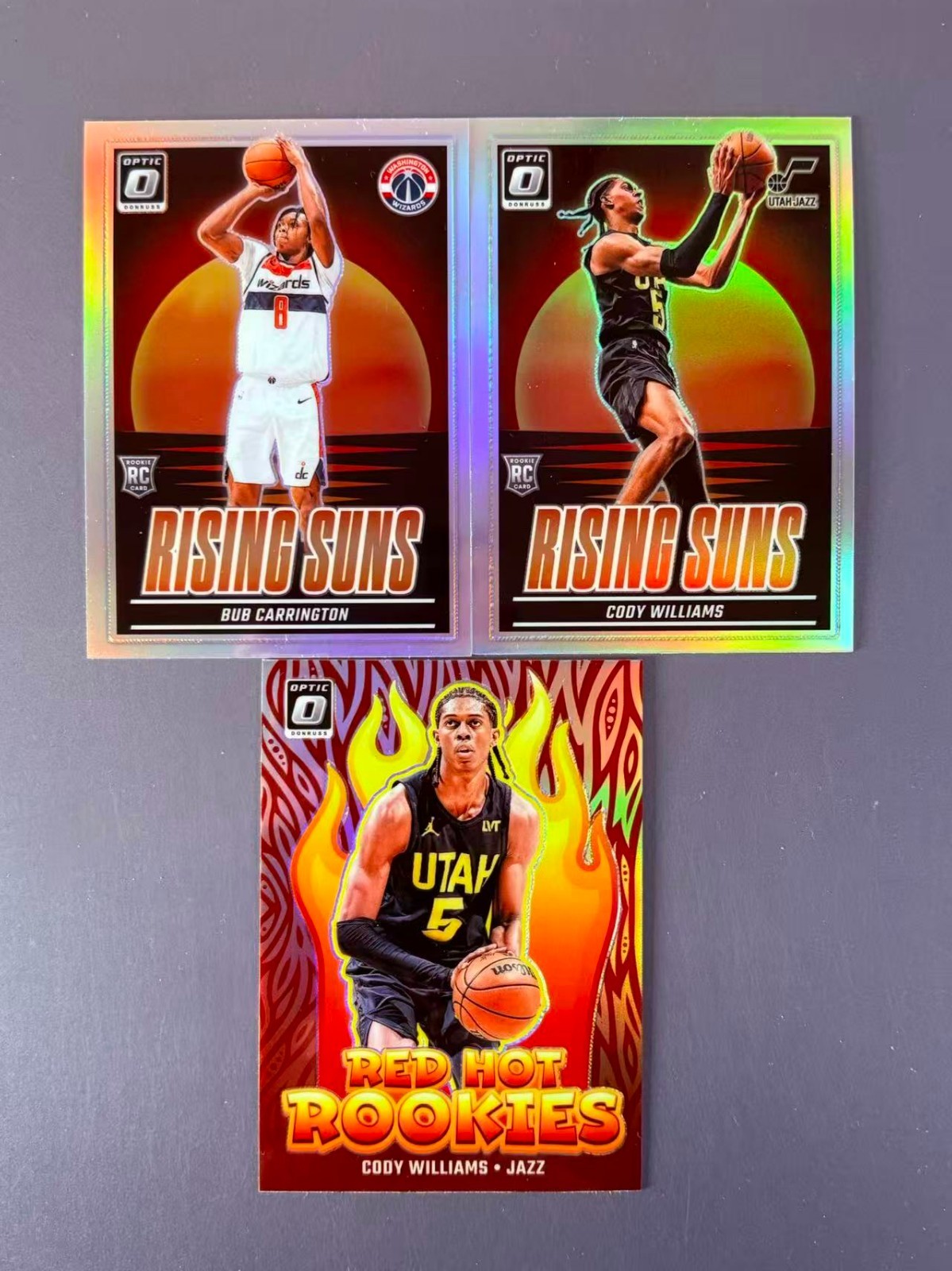 Bub Carrington 2024-25 Panini Donruss Optic Rising Suns Silver Prizm RC #