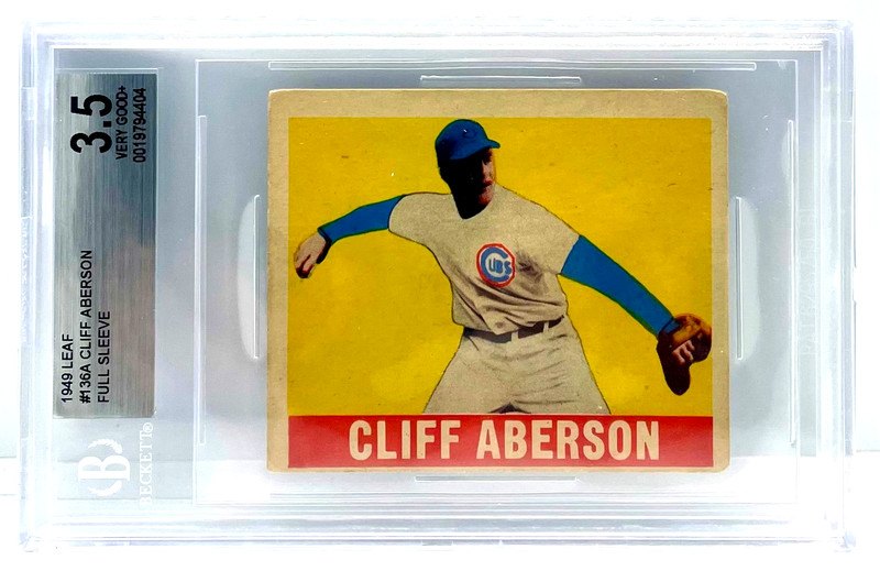 1949 Leaf # 130A Cliff Aberson Cubs Outfielder Vintage Grade 3.5 Very Good+