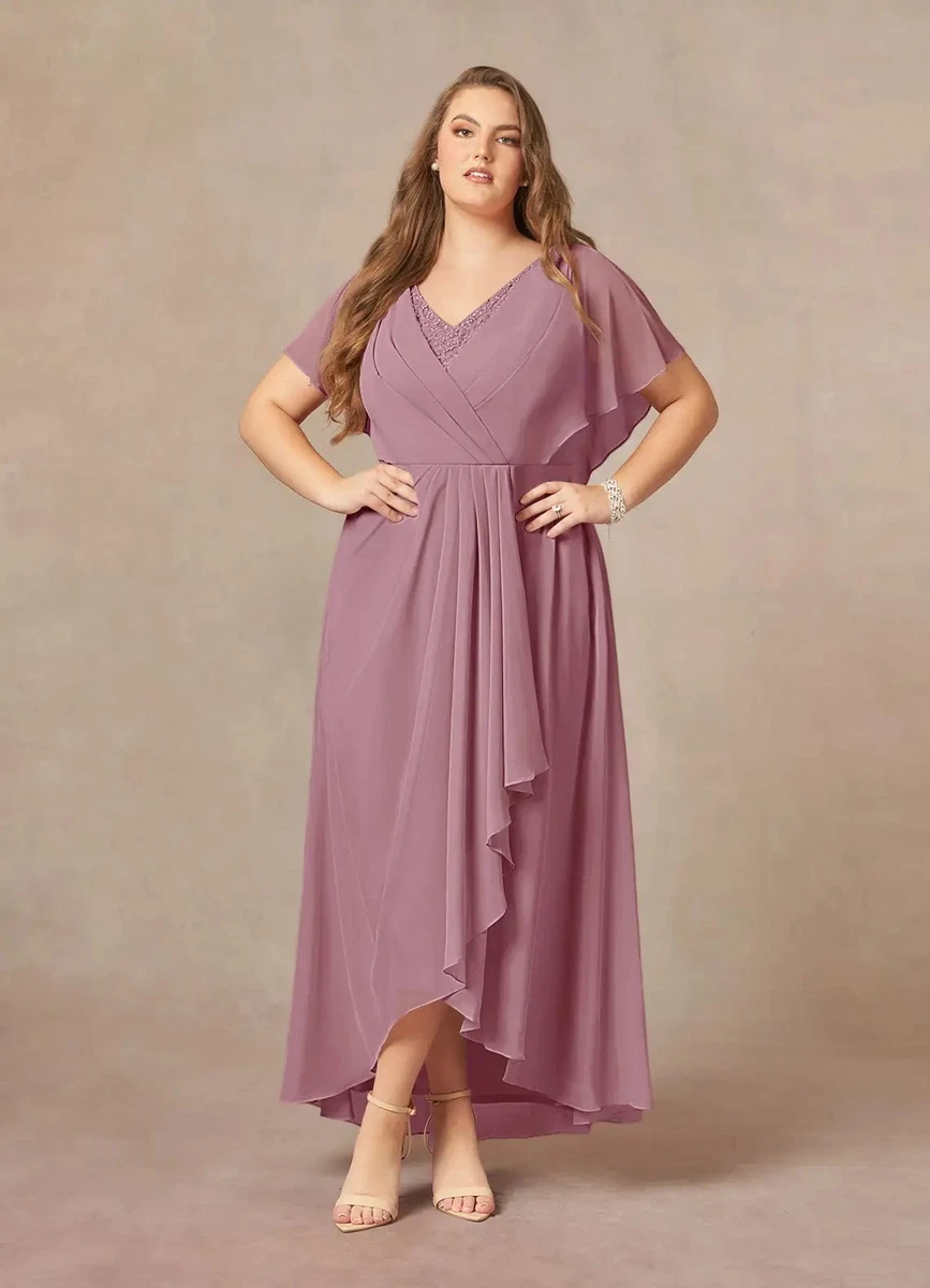 used plus size bridesmaid dresses pretty RUBY|Plus Size Convertible Lace-Up Chiffon Bridesmaid Dress