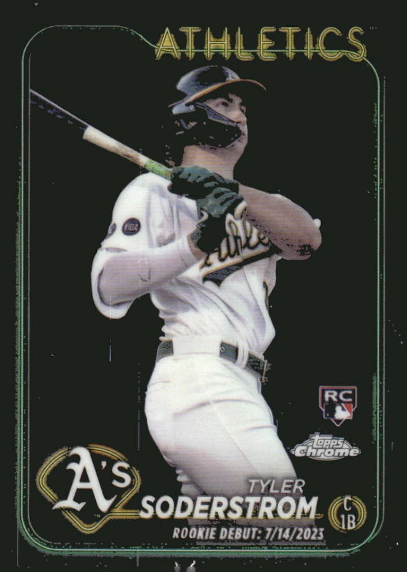 2024 TOPPS CHROME UPDATE #USC22 TYLER SODERSTROM RC ROOKIE OAKLAND ATHLETICS BAS
