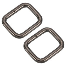 50Pcs Metal Rectangle Ring, 20 x 16mm Rectangular Buckle, Metallic Black