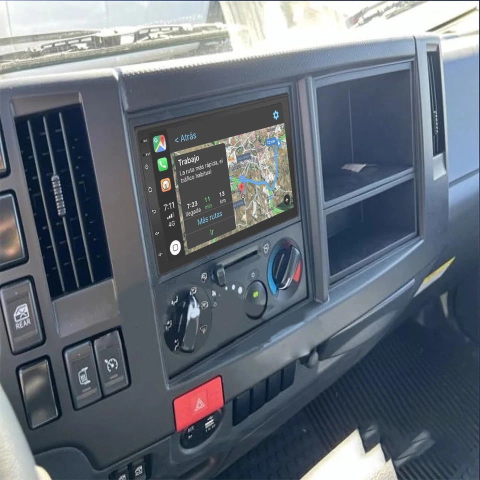 Radio de coche CarPlay para camión Isuzu serie N NNR/NPR/NPS/NQR 2009-2020 navegación GPS Foto 3 de 4