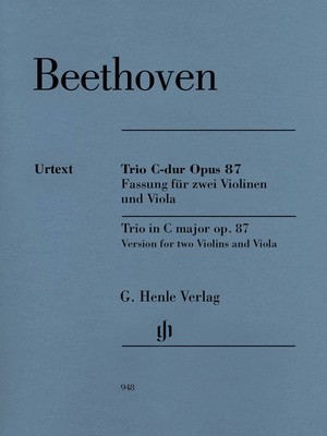 Beethoven Trio in C Major Op 87 Violin & Viola Henle Urtext Sheet Music Book