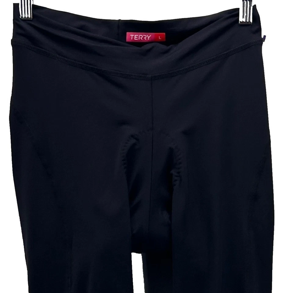 Bermuda de ciclismo feminina Terry Precission grande capri bicicleta acolchoada triatleta - Imagem 3 de 4