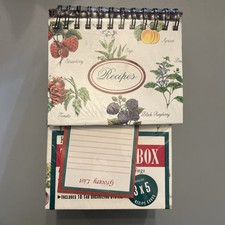 Vtg Kleer VU Recipe Organizer Box and 50 Recipe Cards Easel, Grocery Pad Sealed