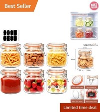 25 Oz Airtight Glass Jars with Leak-Proof Gasket - Elegant 6 Pack Canisters
