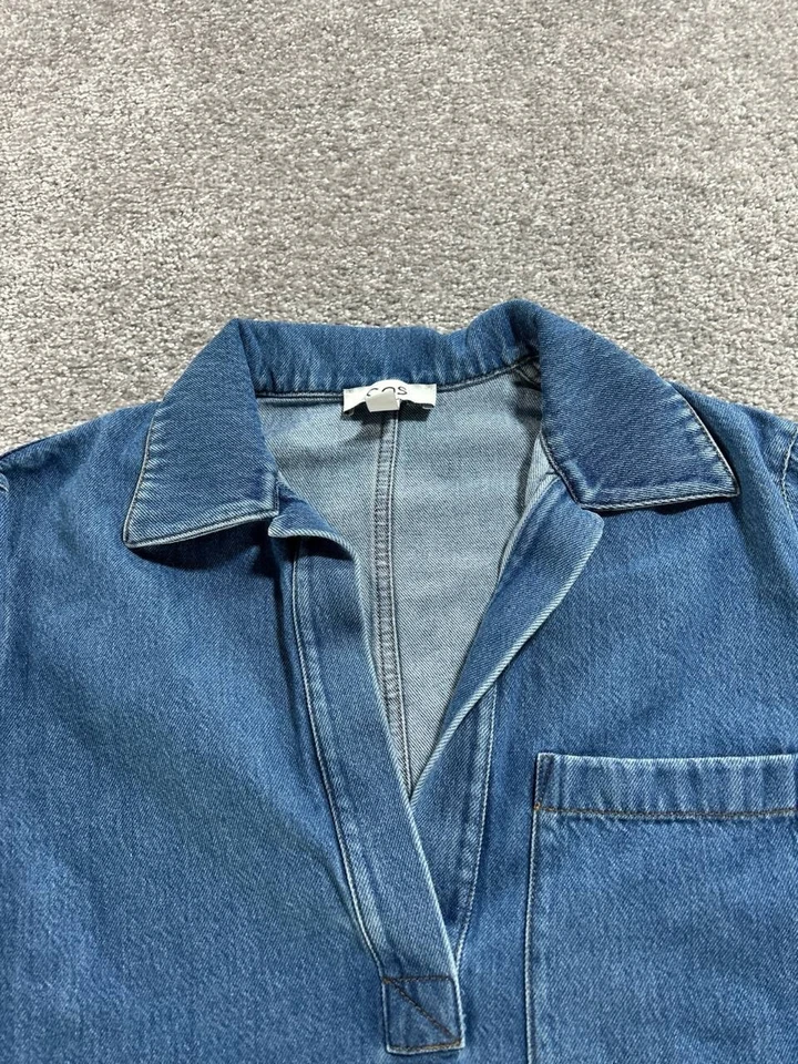 Camisa suéter Cos para mujer 2 azul mezcla de algodón Foto 2 de 4