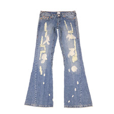 VTG True Religion Flare Jean Sz 29 32x32.5 Section 503 Low Rise Back Flaps USA