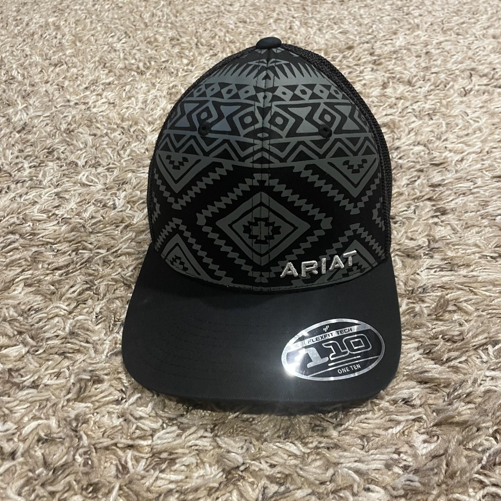 Ariat Aztec Pattern Mesh Trucker Hat Snap Back Bl… - image 2
